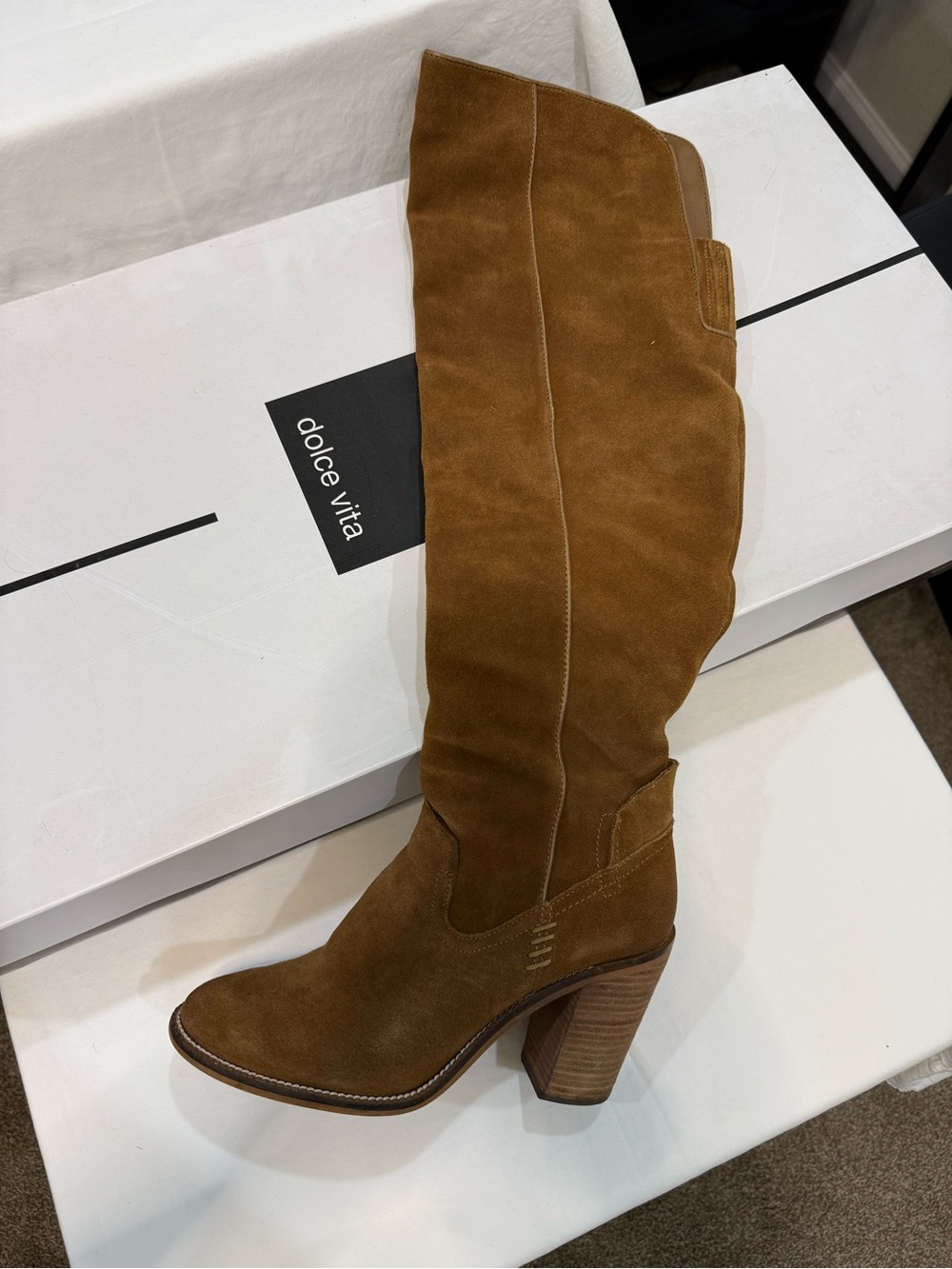 Dolce Vita Women’s Tall Suede Boot in Chestnut